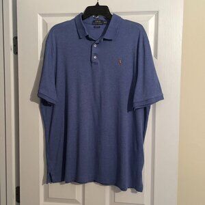 Men's Shirt, Polo Ralph Lauren, Medium Blue, Short Sleeve, Size XL Classic Fit